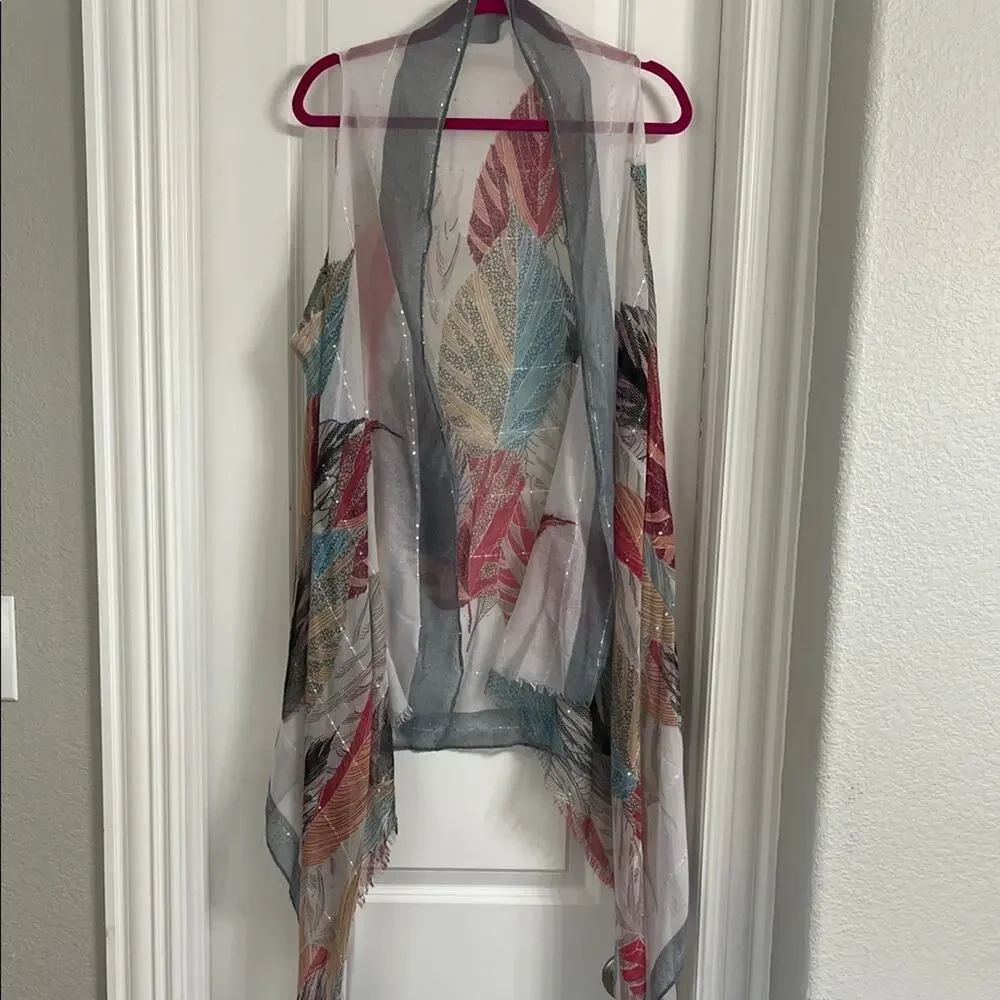 Source Unknown Sheer Leaf Patterned Drapes